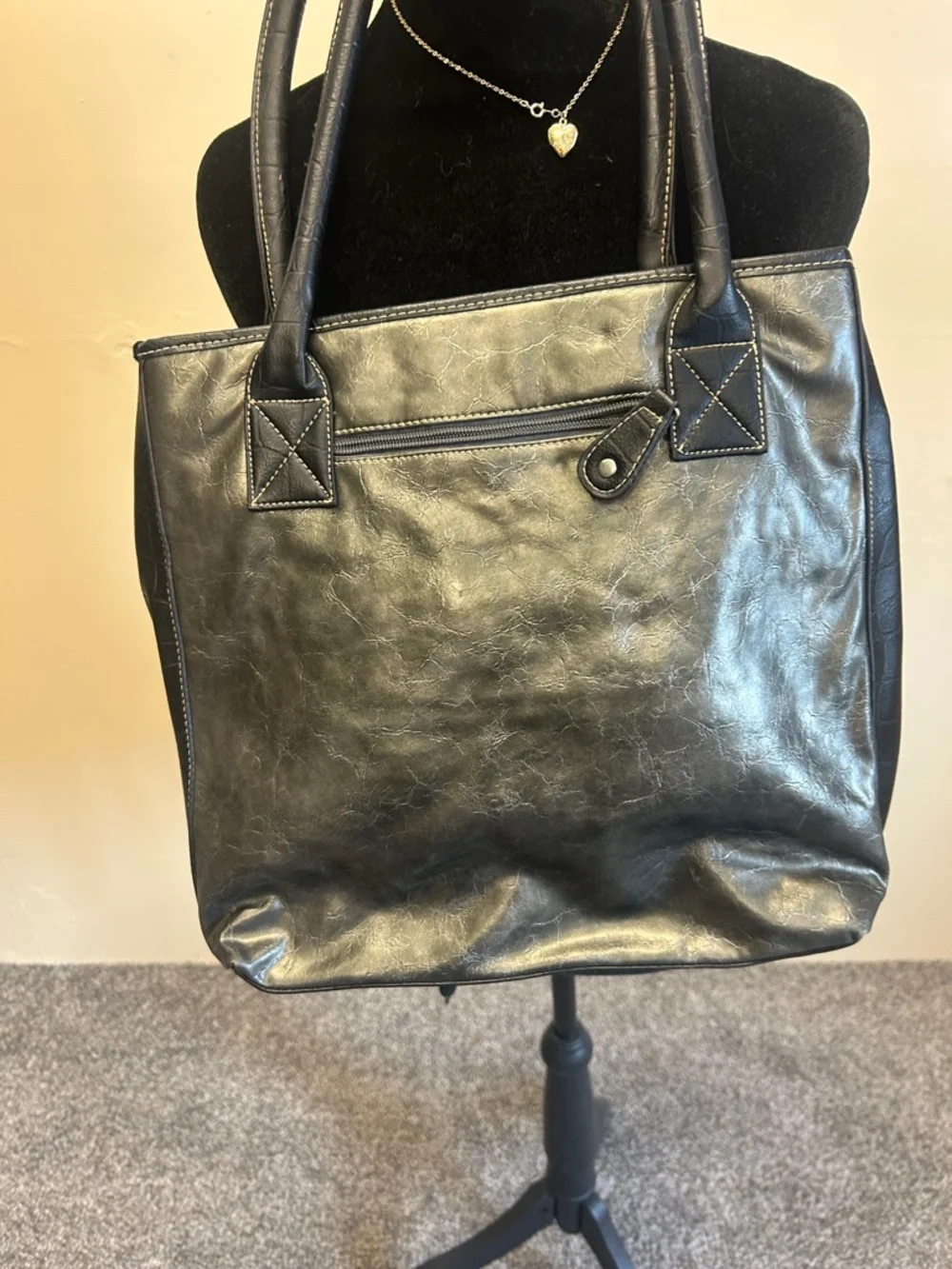 Vintage Country Road metallic green Shoulder Bag with Turquoise cross Accents